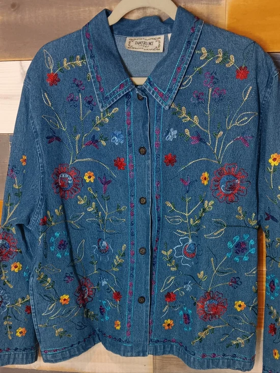 Tantrums Embroidered Denim Jacket XL Western - Picture 2 of 6